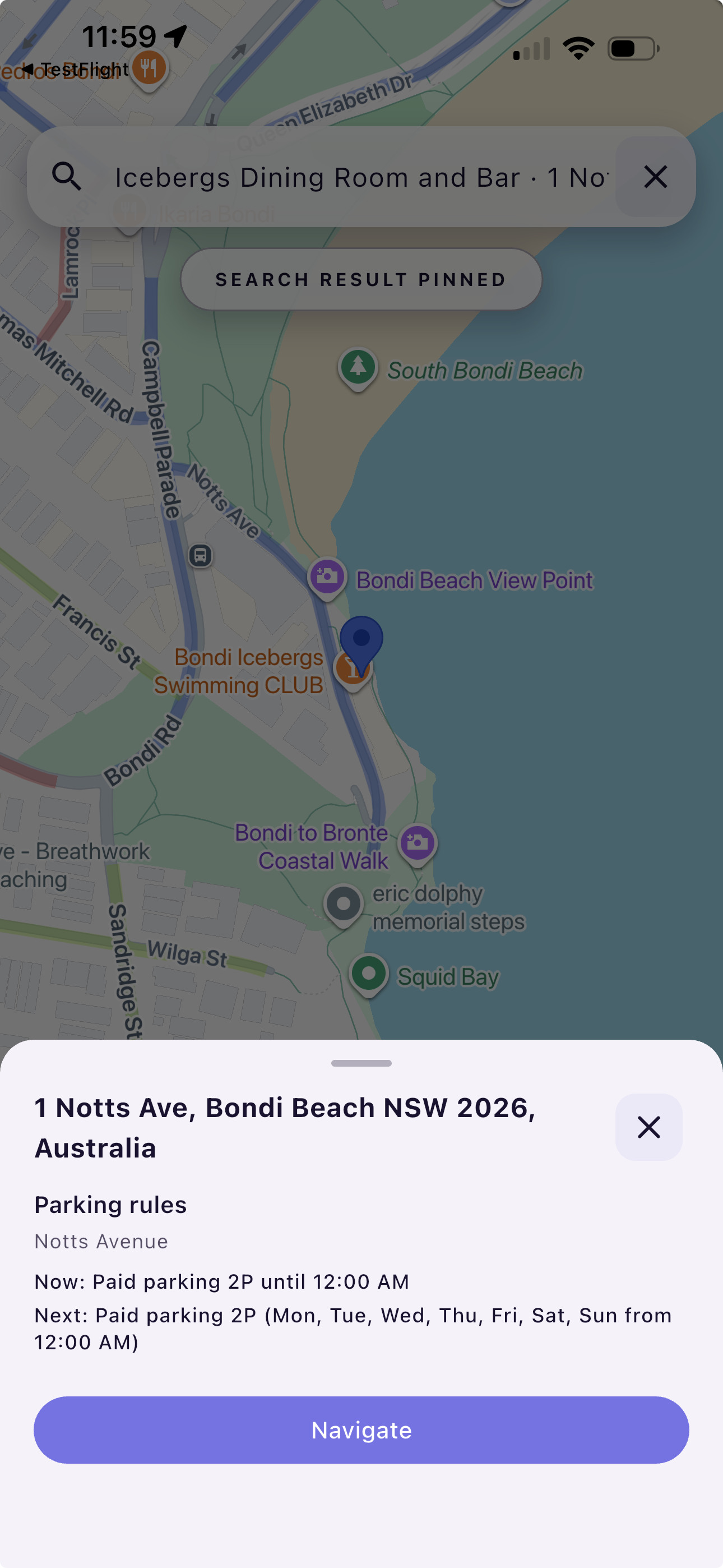 Confirm parking details